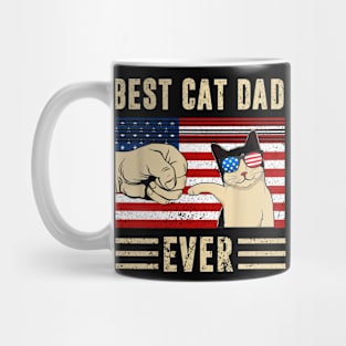 Best Cat Dad Ever American Flag Mug